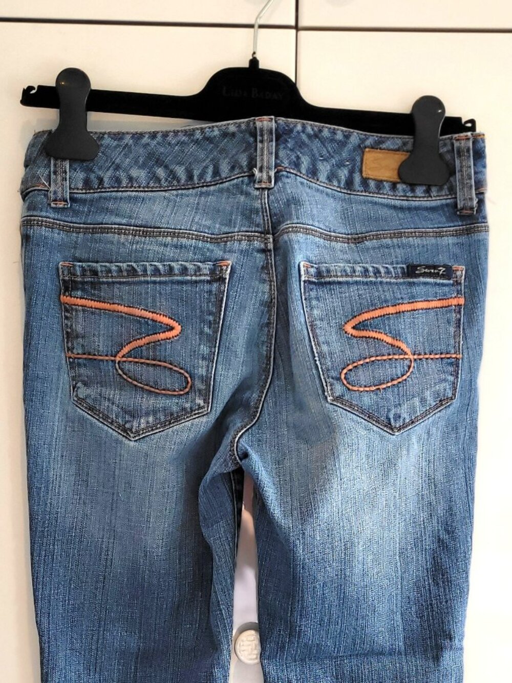 7 For All Mankind Sexy Flare Low Waist Jeans Size 27 - Picture 4 of 8